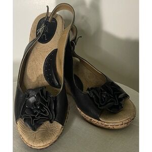BOC Born Concept‎ Women's Sling Back Sandals Size 8M / Wedge Heel Comfort Shoes